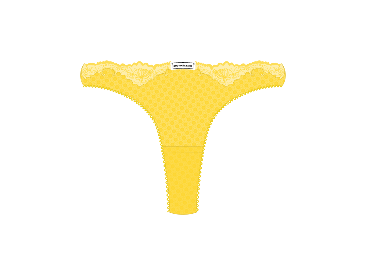 Lily Yellow Lace Bow panties Boutine LA
