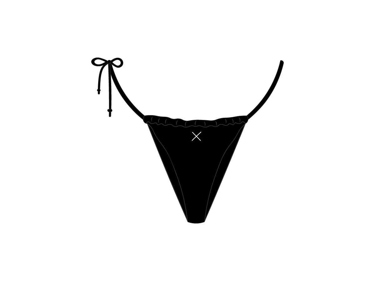 Tie Lace Bottom Black Beige