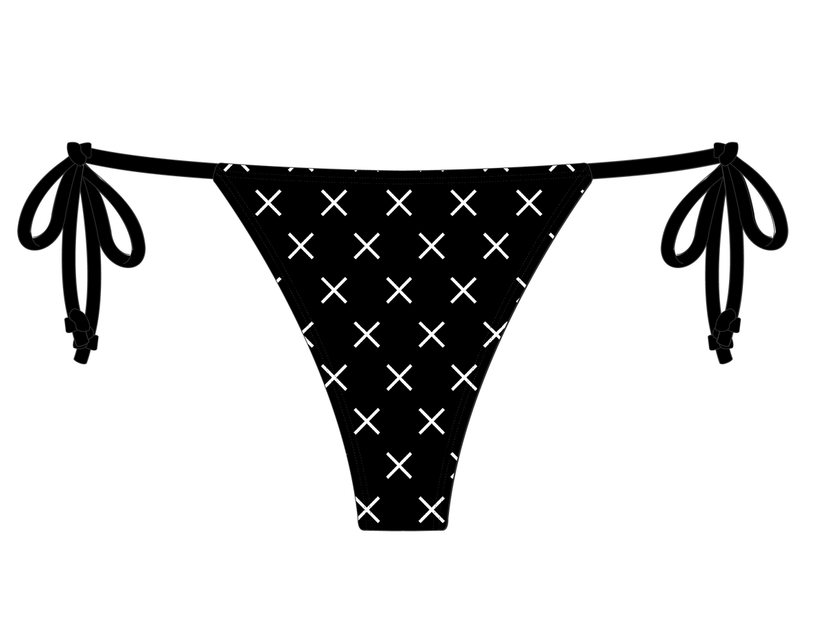 Black Logo Print Beachy Bottom – Boutine LA