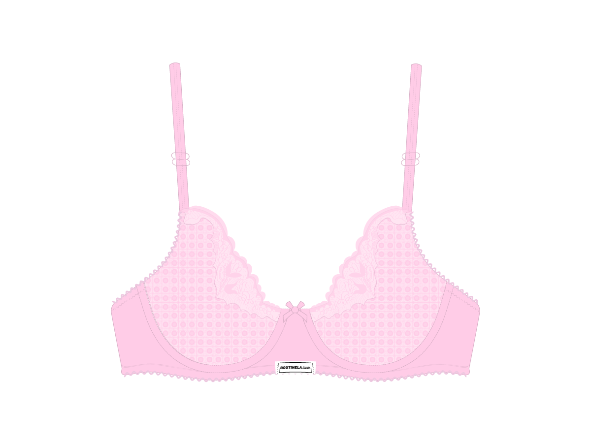 Dusty Pink Lace Bow Bra – Boutine LA