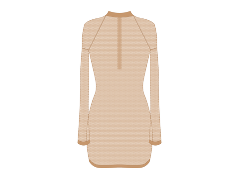 Nude Mesh Zipper Logo Cover-up Dress – Boutine LA